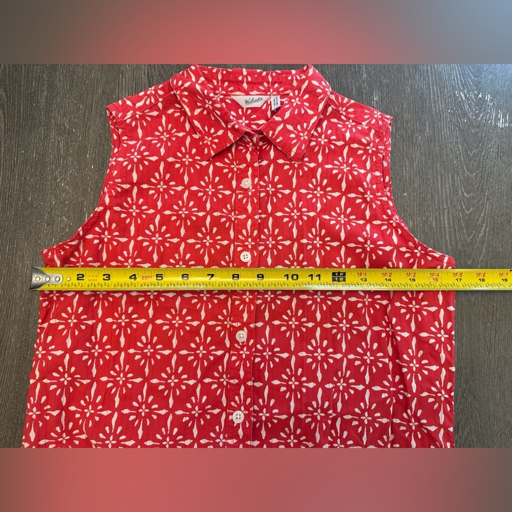 NWOT WOOLRICH RED AND WHITE COLLARED TANK TOP - Size Small SKU:41 - Picture 4 of 5